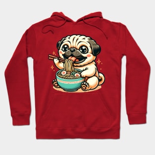 Cute Pug Eating Ramen Hoodie